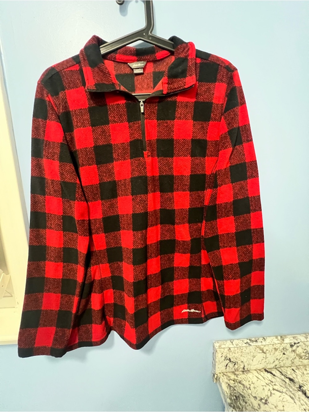 Eddie Bauer Red and Black Buffalo Plaid Zip-Up Jacket